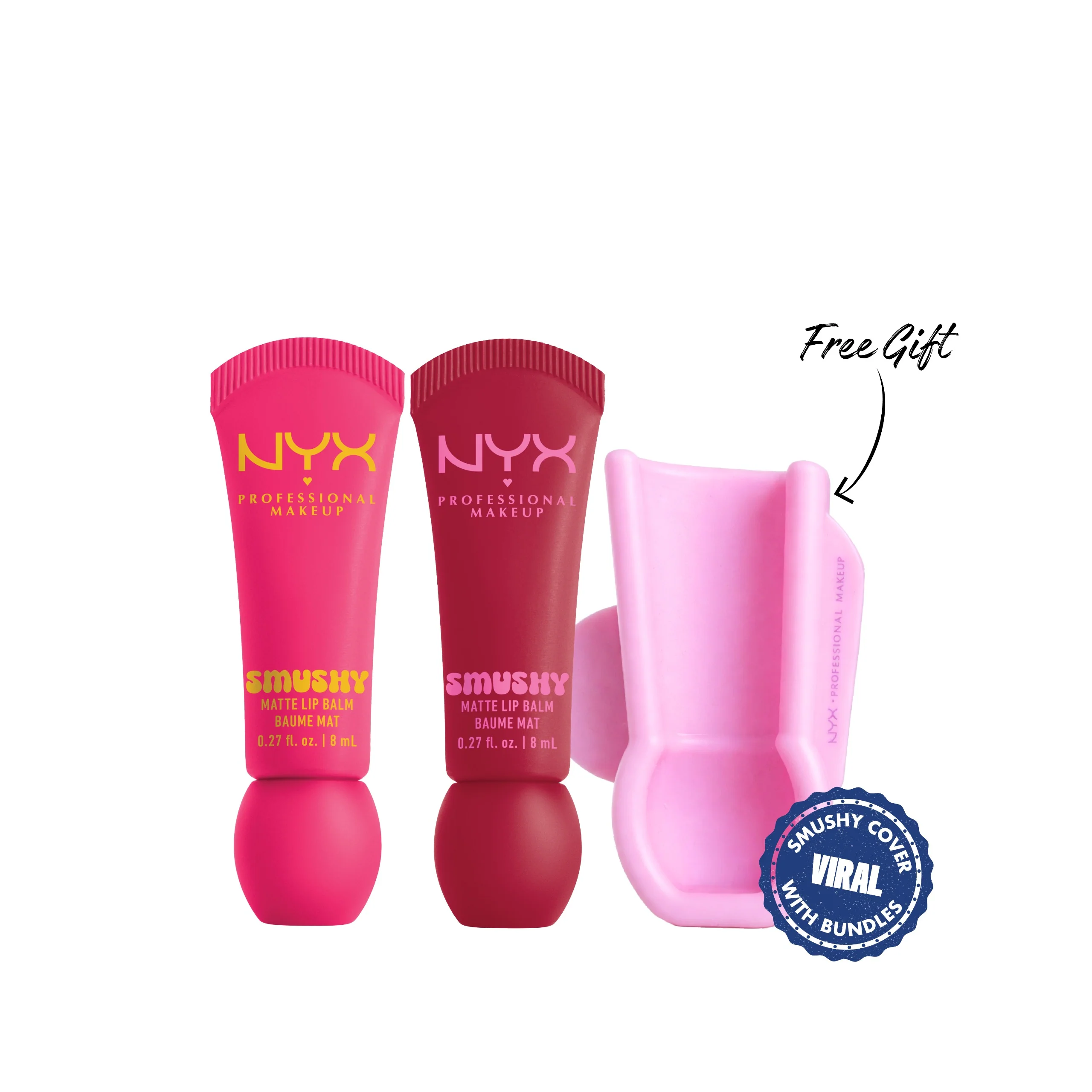 2 * Smushy Matte Lip Balm, Soft Diffused Color, Matte Finish + Gift