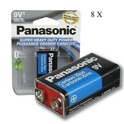 8x 9 Volts Battery 9V Block Super Heavy Duty Carbon Zinc Batteries E67