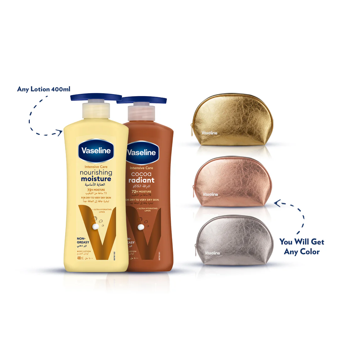 Lotion Essential Healing 400 ML + Lotion Coco Radiant Vision 400 ML + Pouch