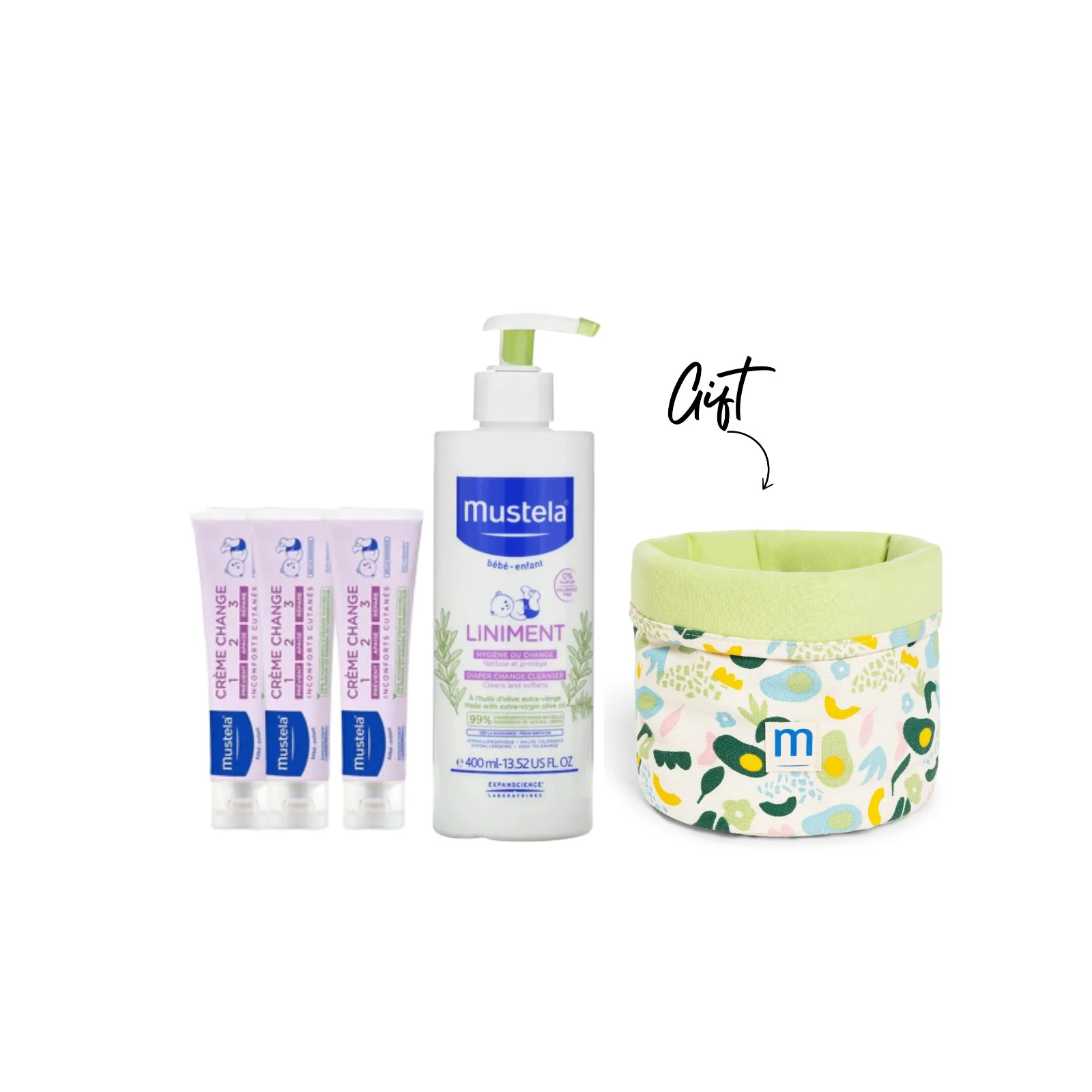 Buy 3 crème change 50 ml + 1 Liniment Get 1 storage basket