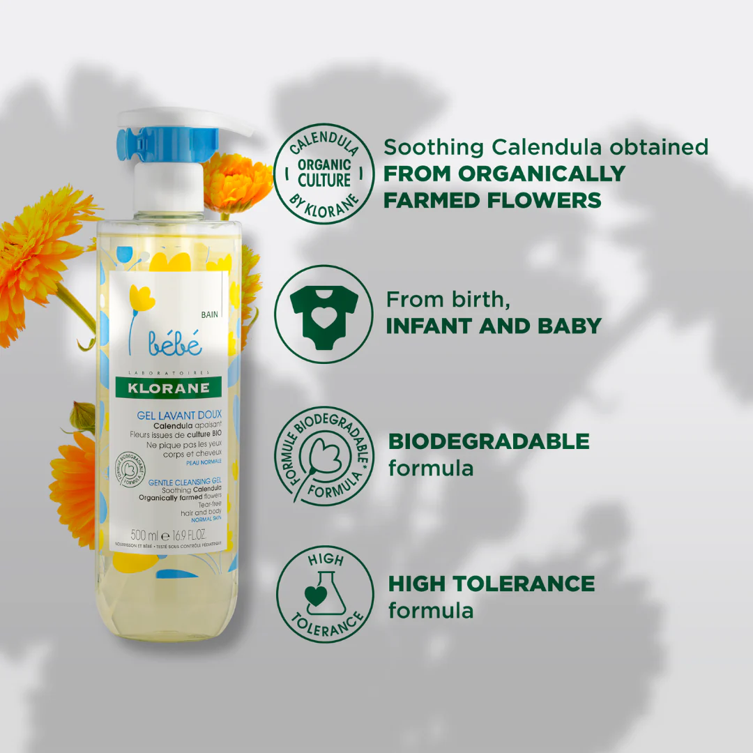 Buy Klorane Baby Certified Organic Change Cream and get a free 500ml Gentle Foaming gel - Image 7