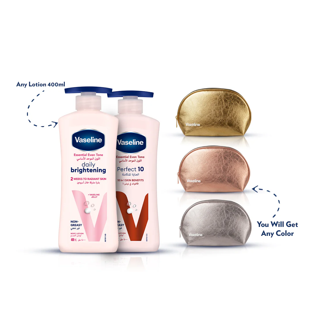 Daily Brightening Lotion 400 ML + Perfect 10 Lotion 400 ML + Pouch