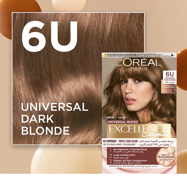 Excellence Creme Universal Nudes Hair Coloration, Ammonia-free Conditioning Coloration with Micro Keratin for Long-lasting 100% Grey Coverage Natural Coloration - Image 5