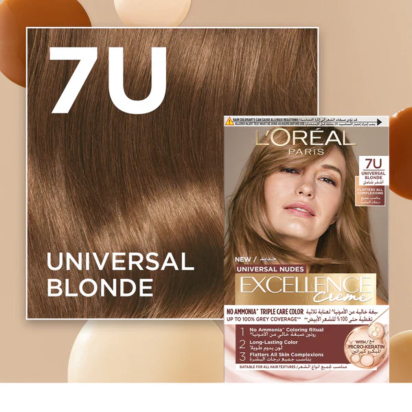 Excellence Creme Universal Nudes Hair Coloration, Ammonia-free Conditioning Coloration with Micro Keratin for Long-lasting 100% Grey Coverage Natural Coloration - Image 6