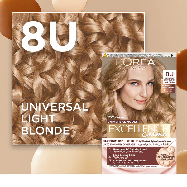 Excellence Creme Universal Nudes Hair Coloration, Ammonia-free Conditioning Coloration with Micro Keratin for Long-lasting 100% Grey Coverage Natural Coloration - Image 7