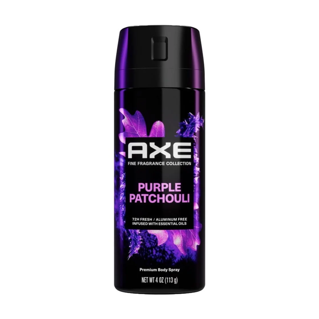 Fine Fragrance Premium Deodorant Spray for Men Purple Patchouli Citrus + Oak Essential Oils