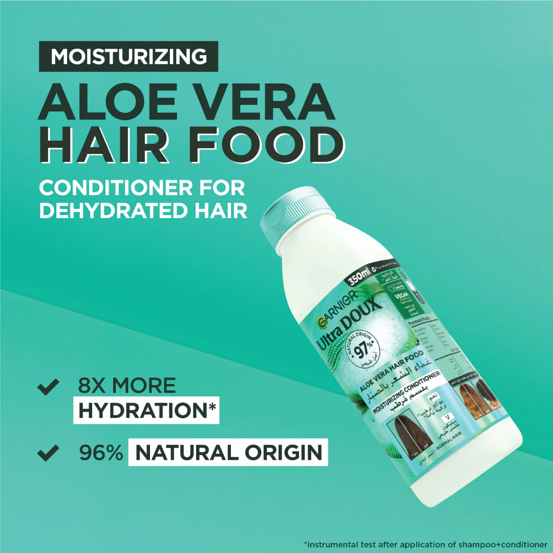 Garnier Ultra Doux Aloe Vera Vegan Hair Food Conditioner for normal hair - Image 3