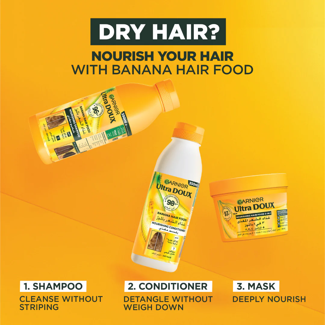 Ultra Doux Vegan Hair Food Banana and Shea Butter Nourishing Conditioner for Dry Hair - Image 7