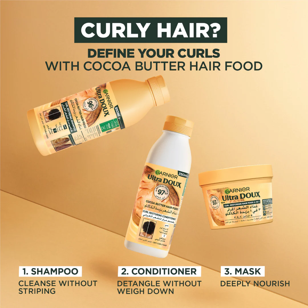 Garnier Ultra Doux Cocoa Butter Vegan Hair Food Conditioner for curly hair - Image 7