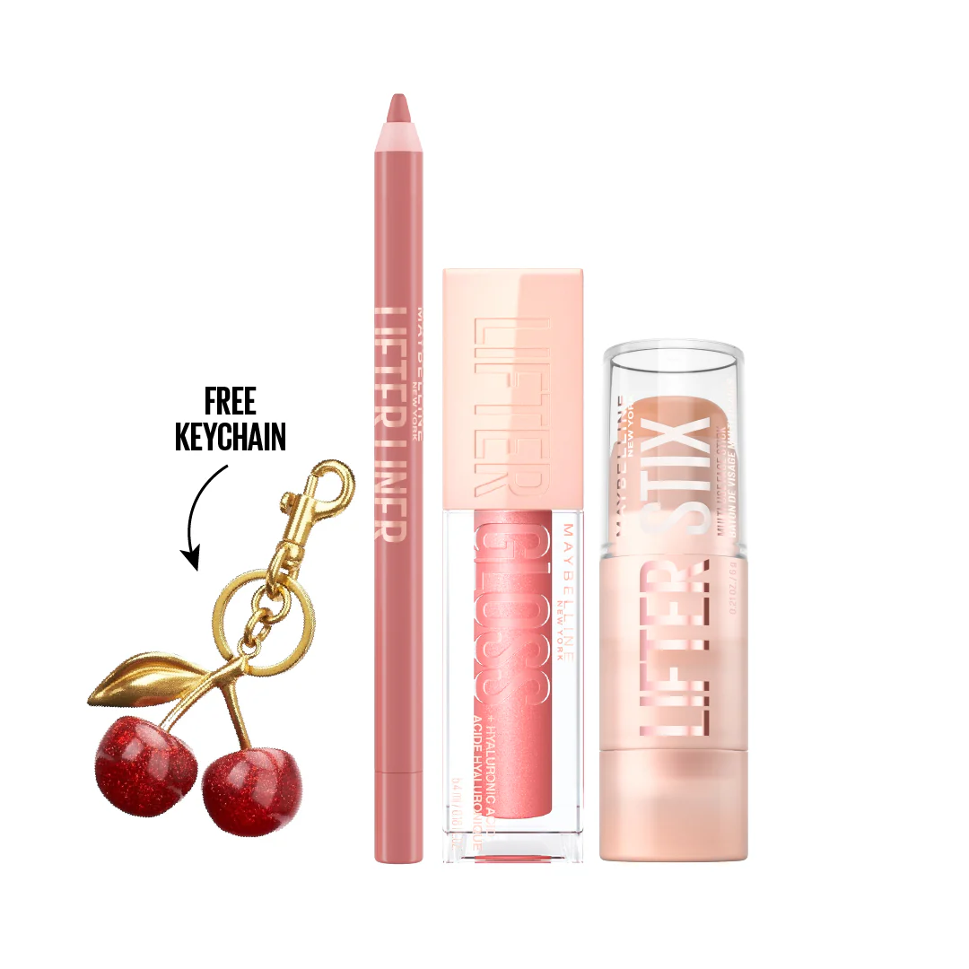Lifter Liner Lip Liner Pencil + Lifter Gloss, Lip Gloss Makeup With Hyaluronic Acid  + Lifter Stix Multi-Use Face Stick - Contour, Bronzer + Gift