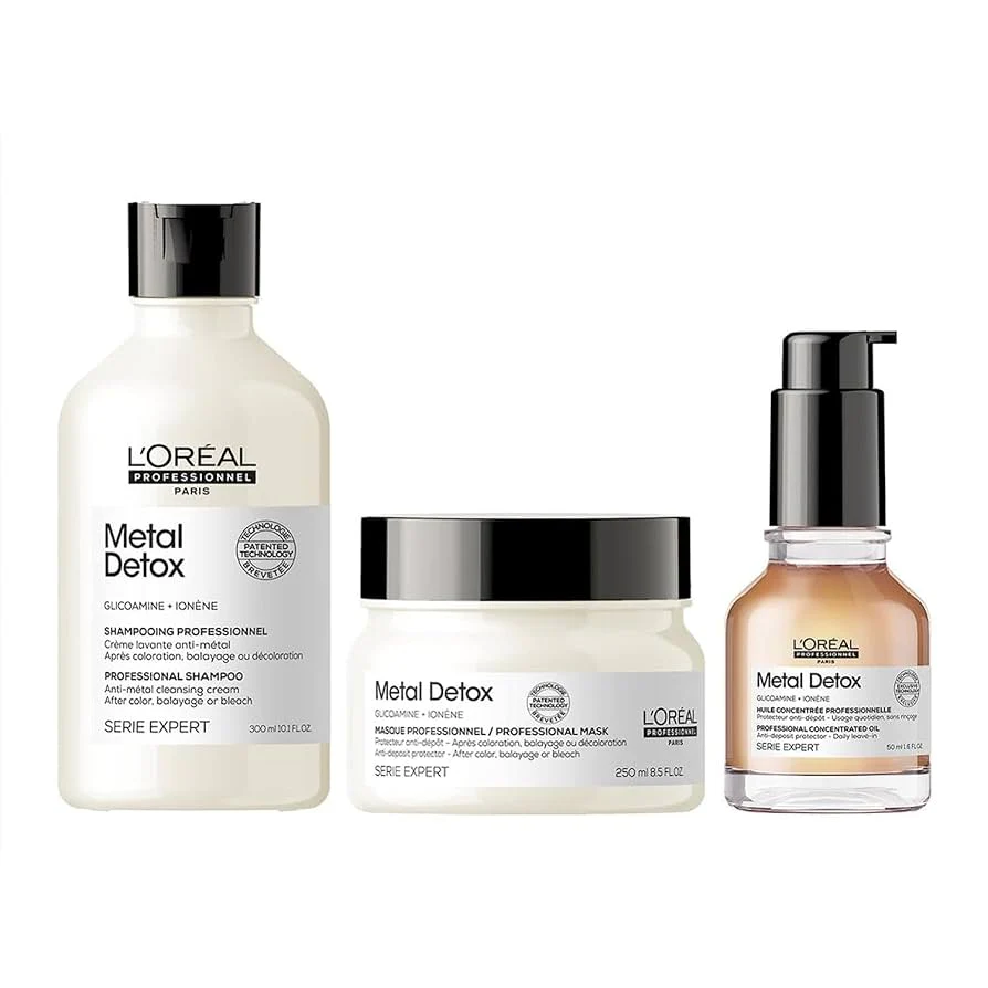Metal Detox Shampoo 300ml, Hair Mask 250ml & Leave-In Cream 100ml