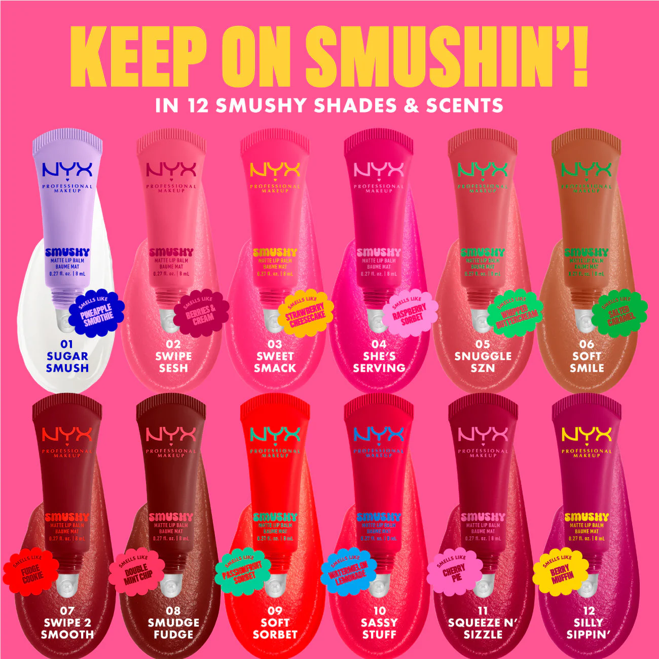 Smushy Matte Lip Balm, Soft Diffused Color, Matte Finish - Image 74