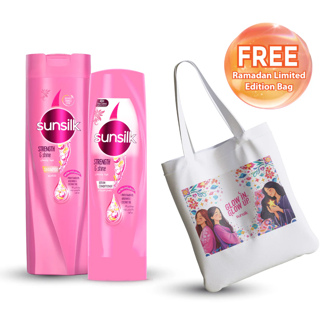 SUNSILK SHAMPOO SHINE STRENGTH  + Conditioner + Gift
