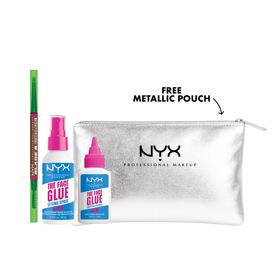 The Face Glue Primer + The Face Glue Setting Spray+ Blade & Shade, Dual Edged Brow Pencil + Gift