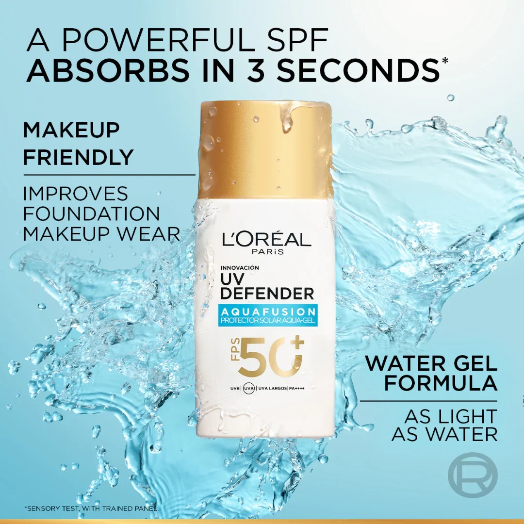UV Defender, Aquafusion Daily Water Gel Sunscreen, SPF50+ PA++++, Defends from all UV aging signs, Absorbs in 3 Seconds, 50ml - Image 4